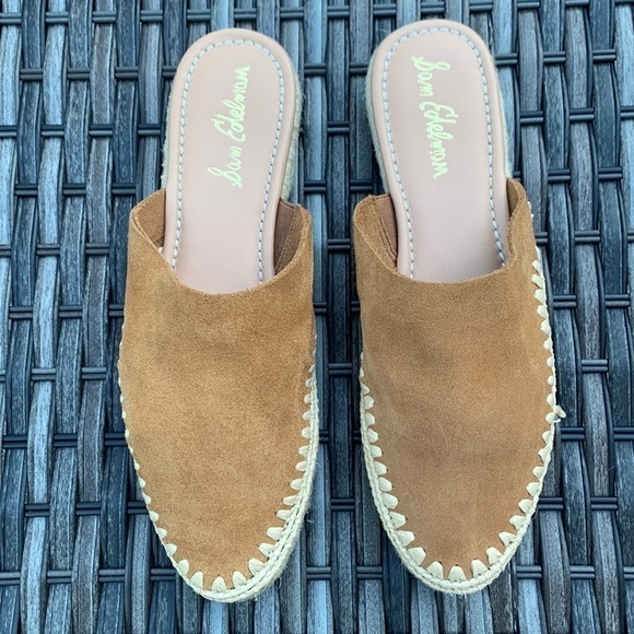 LIKE NEW Sam Edelman Austin Suede Espadrille Mules - Caramel - Picture 2 of 15